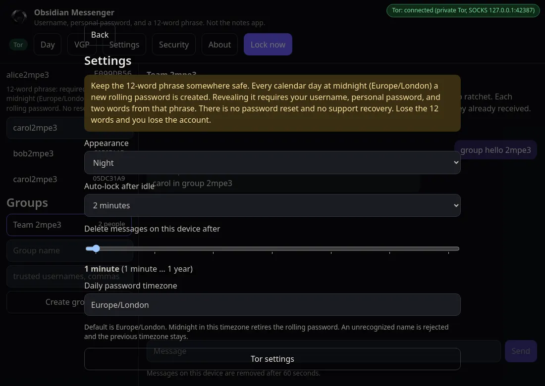 Auto-delete setting